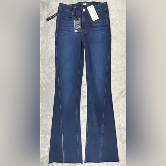 PAIGE Denim - NWT Paige Laurel Canyon Jeans Women's 24 Split Twisted Raw Hem Bootcut Manifesto